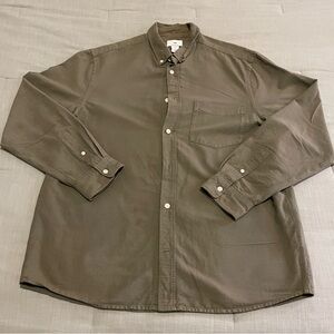 Mens military green button down shirt